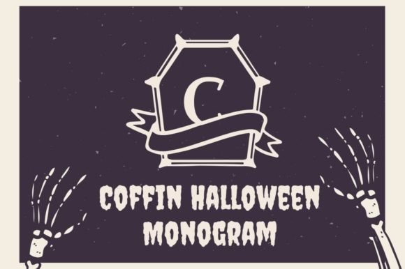 Coffin Halloween Monogram: Small Business Branding Font