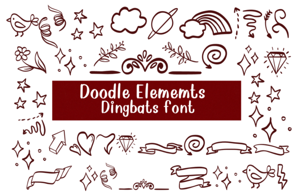 Doodle Elements Font for Creative Marketing